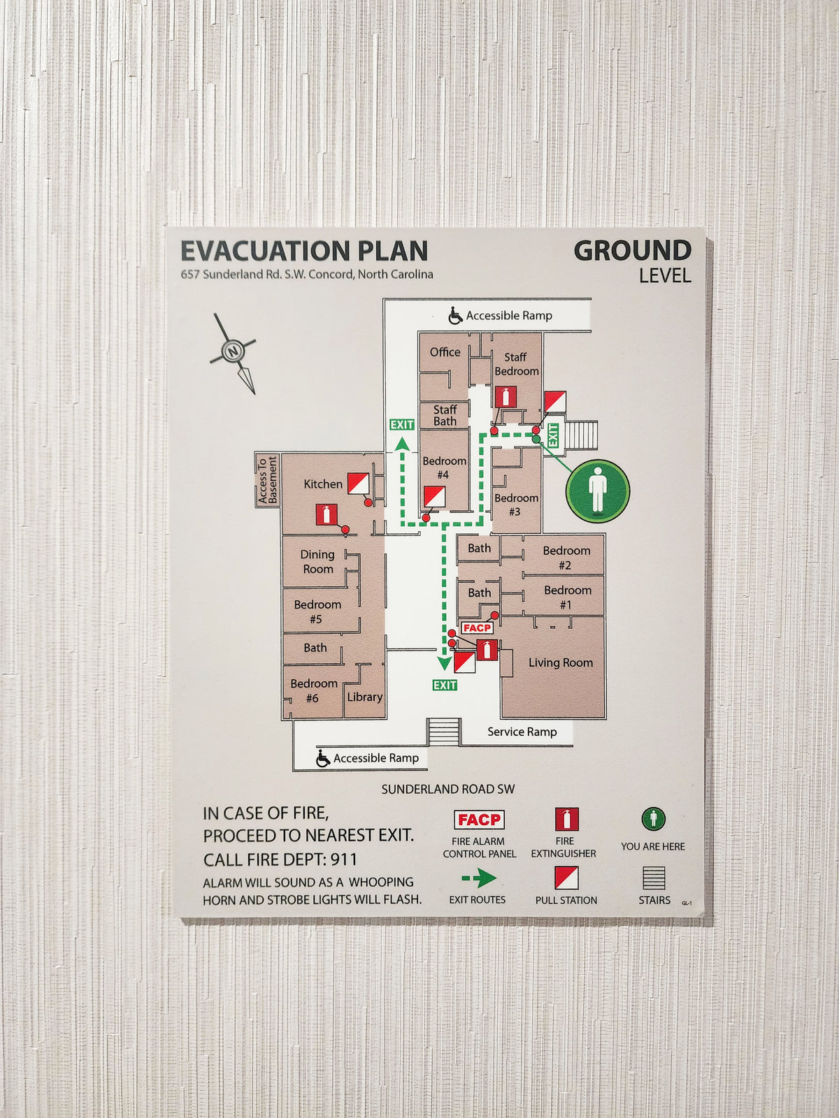 Emergency Direction Pvc PVC (Sintra) Display Plaque – Evacuation Map Store