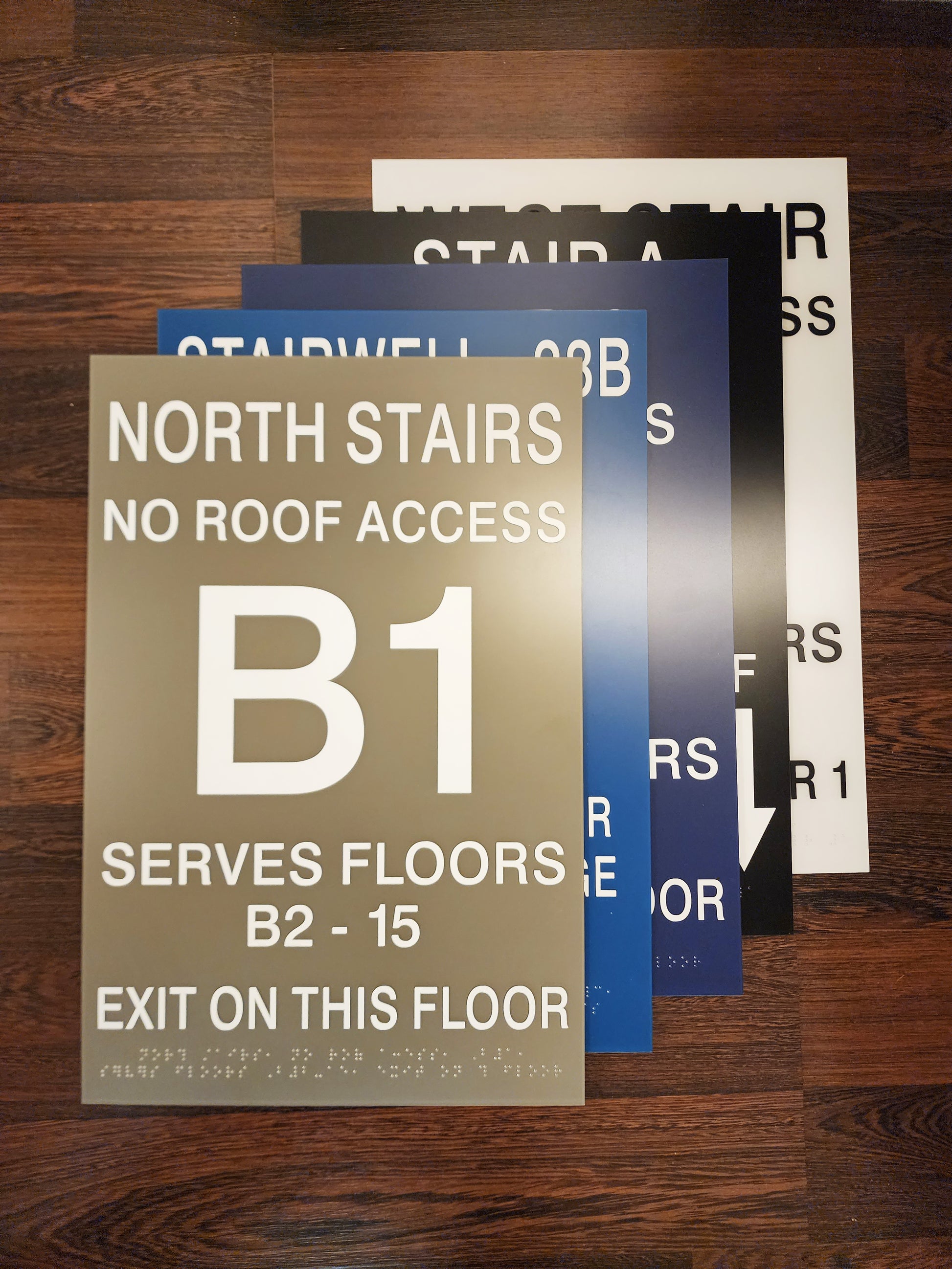 ADA Compliant Stairway ID Signs with Braille – Evacuation Map Store