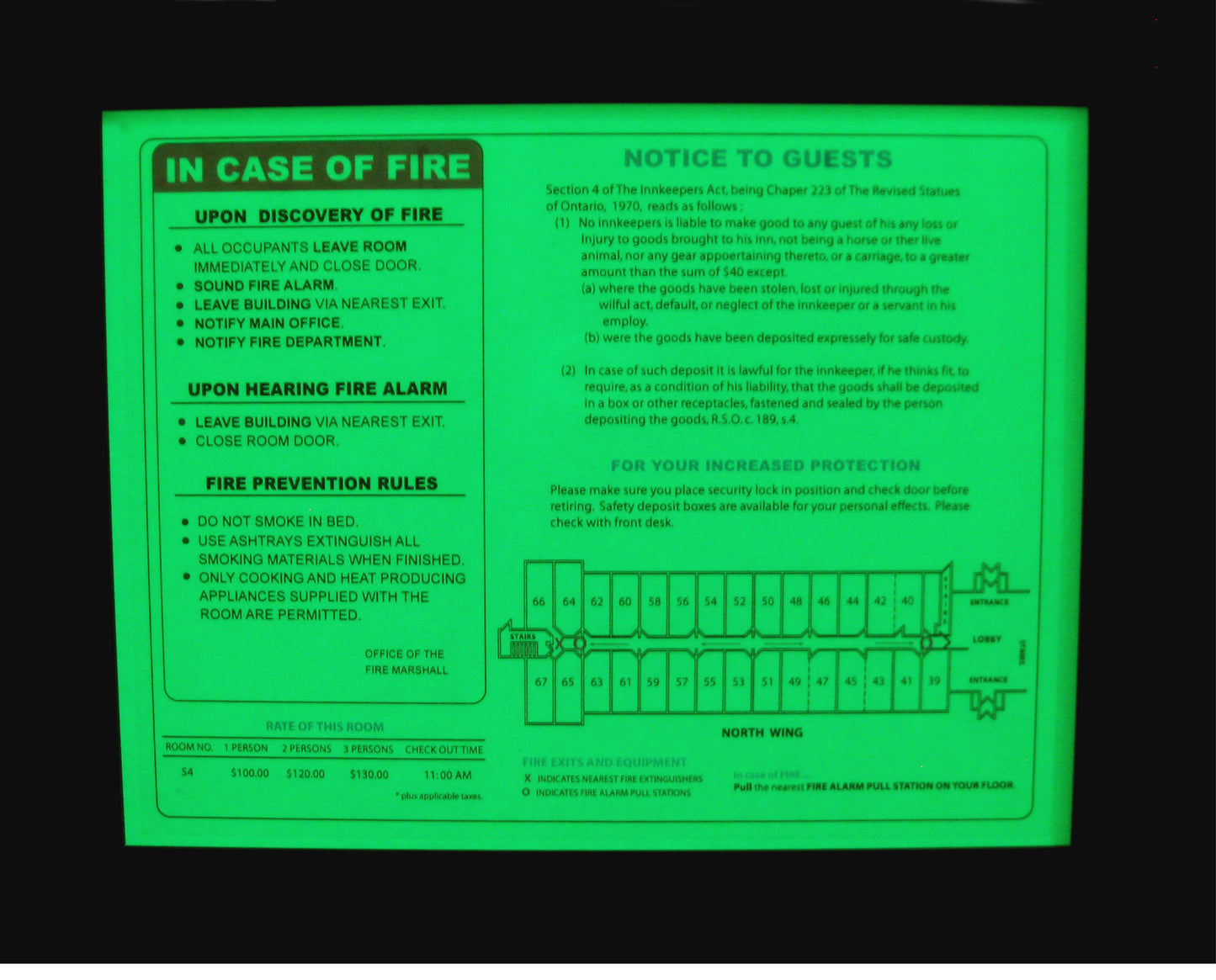 SecureFrame (TM)  - Photoluminescent map display encasement with Brushed Black solid aluminum frame