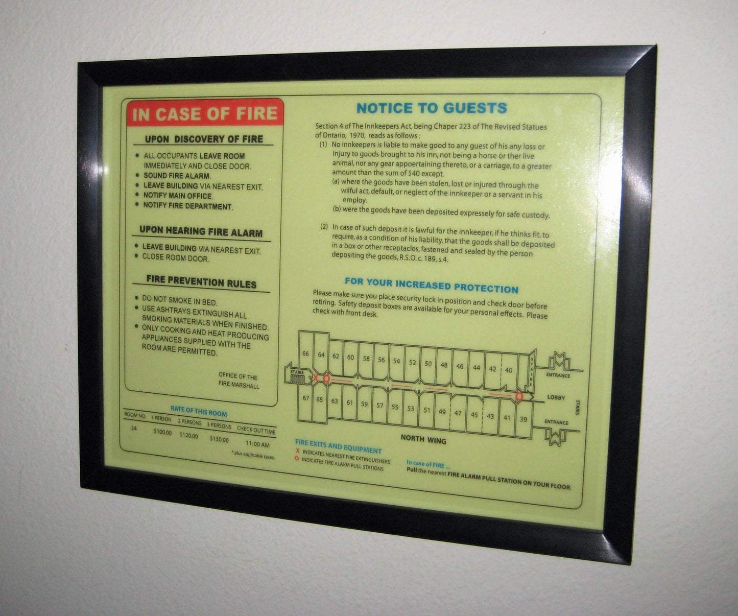 SecureFrame (TM)  - Photoluminescent map display encasement with Brushed Black solid aluminum frame